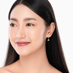 Petite Gingko 18K黃金天然鑽石耳環